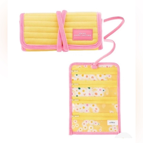 Marc Jacobs Accessories - Marc Jacobs Yellow and Pink Jewelry Roll Makeup Travel Organizer accessories